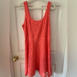 Apt. 9 Orange Pink Sleeveless Scoop Neck Sundress